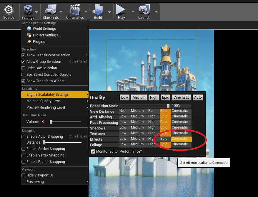 Engine Scalability Settings